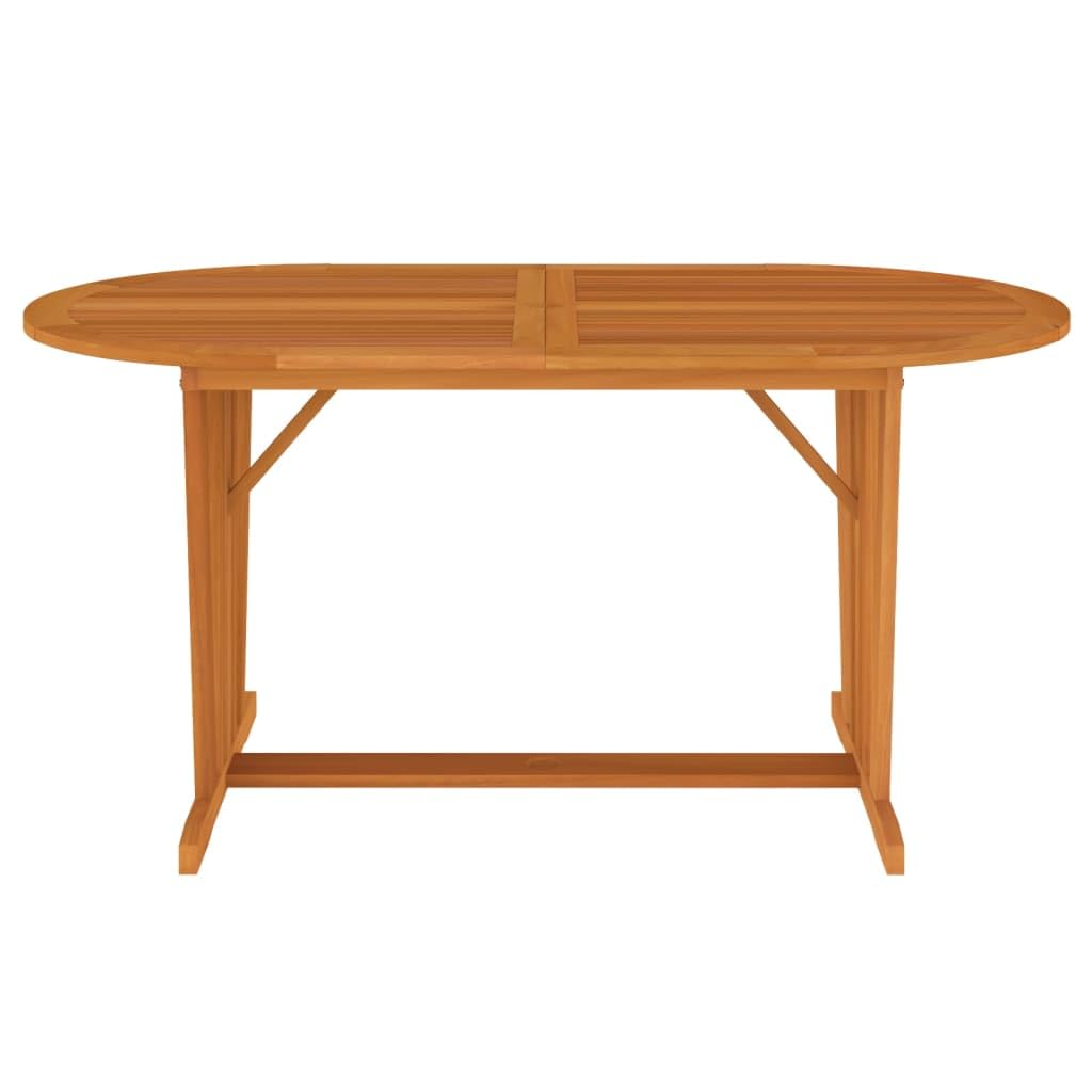 Farmhouse Outdoor Dining Table with Umbrella Hole - Solid Eucalyptus Wood