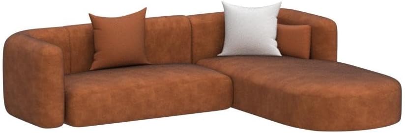 Luxury Modern Tight Curved Back Velvet Sofa, Minimalist Style Comfy Couch