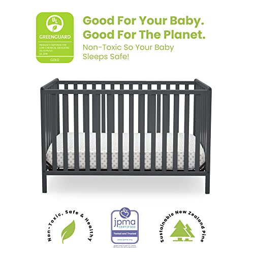 Heartland 4-in-1 Convertible Crib - Greenguard Gold Certified, Charcoal Grey