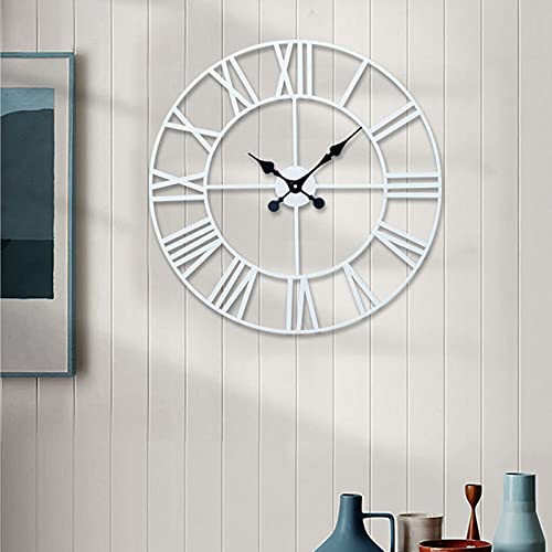 Outdoor Decorative Wall Clocks Retro Wrought Roman Numeral Iron Art Wall Clock