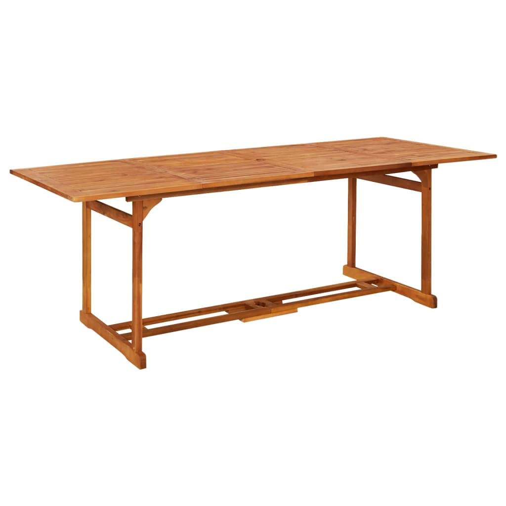 Solid Acacia Wood Patio Dining Table - 86.6" Outdoor Garden Furniture