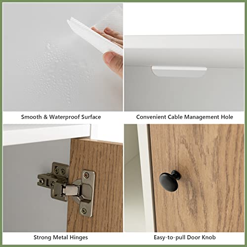 Nightstand Set of 2, Wooden Sofa Side End Table