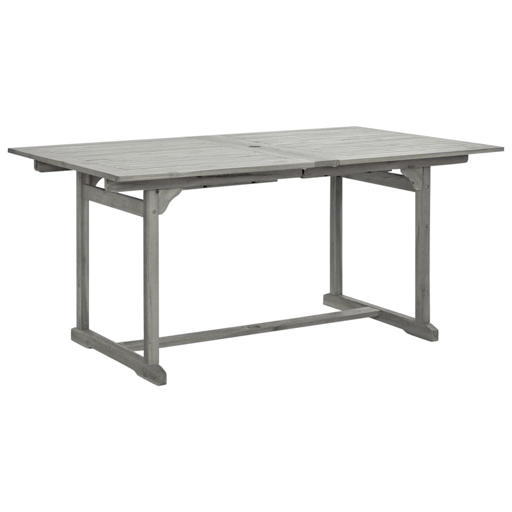 Extendable Outdoor Dining Table 63-94.5" Solid Acacia Wood with Gray Wash Finish