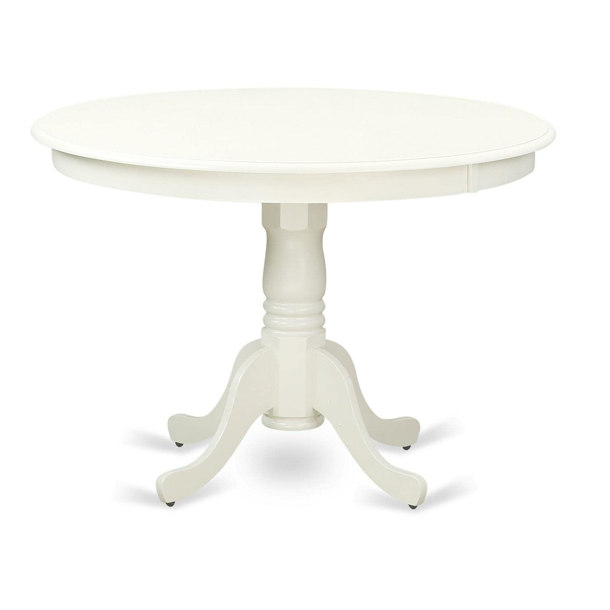 HLDR5-LWH-07 5 Piece Dinette Set for 4 Includes a Round Dining Room Table with Pedestal