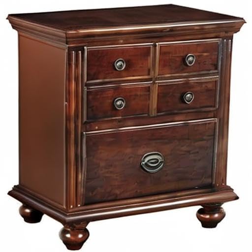 2-Drawer Transitional Solid Wood Nightstand in Cherry