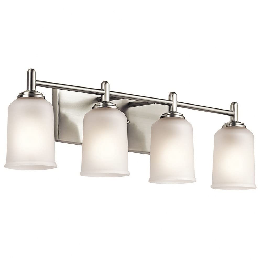 Shailene 29.5" 4 Light Vanity Light with Satin Etched Glass in Brushed Nickel