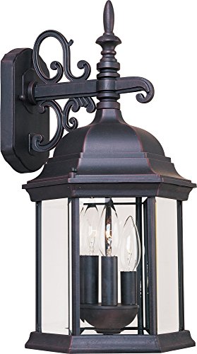 Cast-3 Light Outdoor Wall Lantern in Early American Style-9.5 Inches Wide by 25 inches