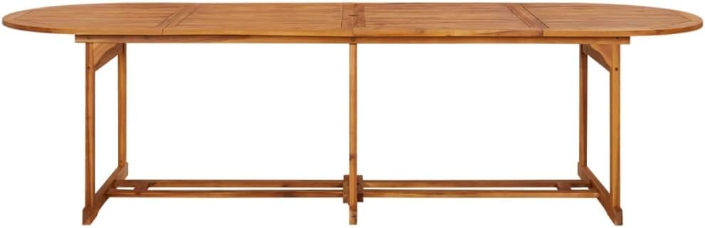 Large Outdoor Acacia Wood Dining Table - 110.2" Rectangular Patio Table with Oil Finish