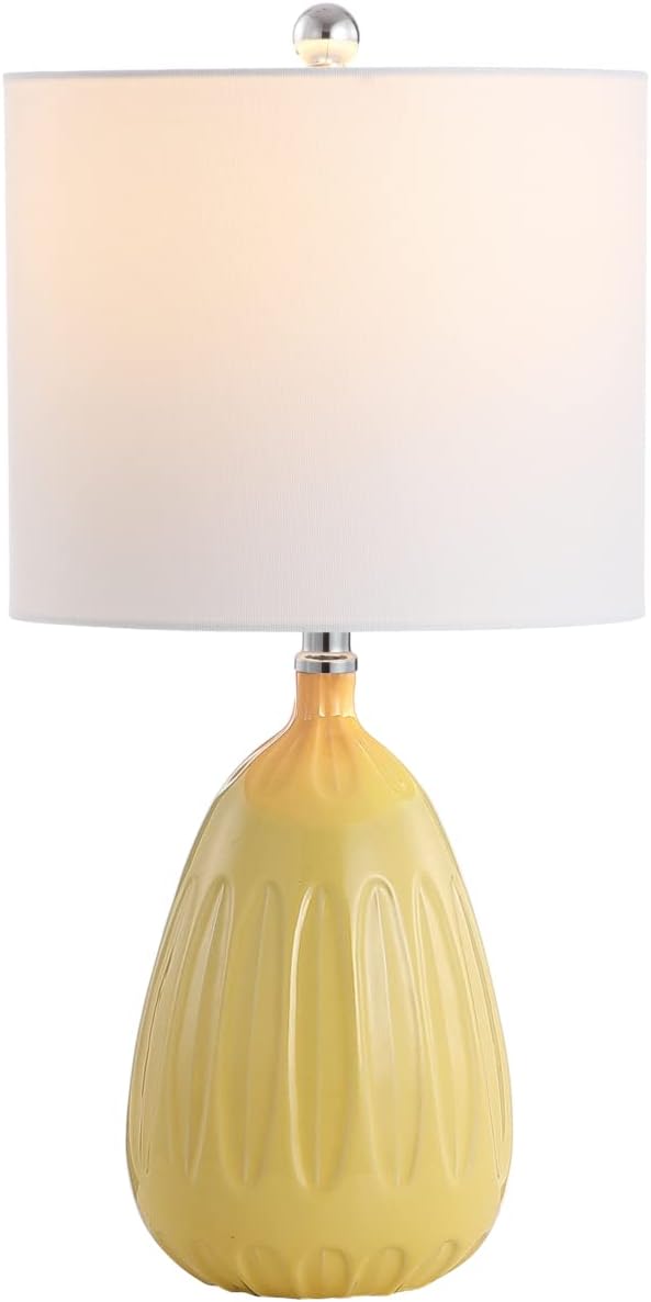 Lighting Collection Linnett Yellow 20-inch Bedroom Living Room Home Office Desk Nightstand Table Lamp