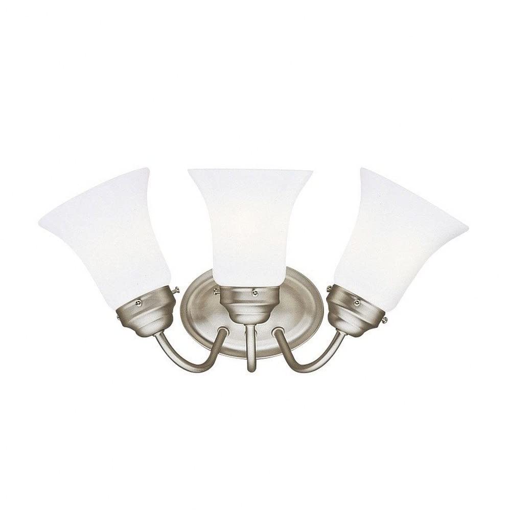 3 Light Bath Fixture - with Transitional Inspirations - 8.75 inches Tall by 18 inches