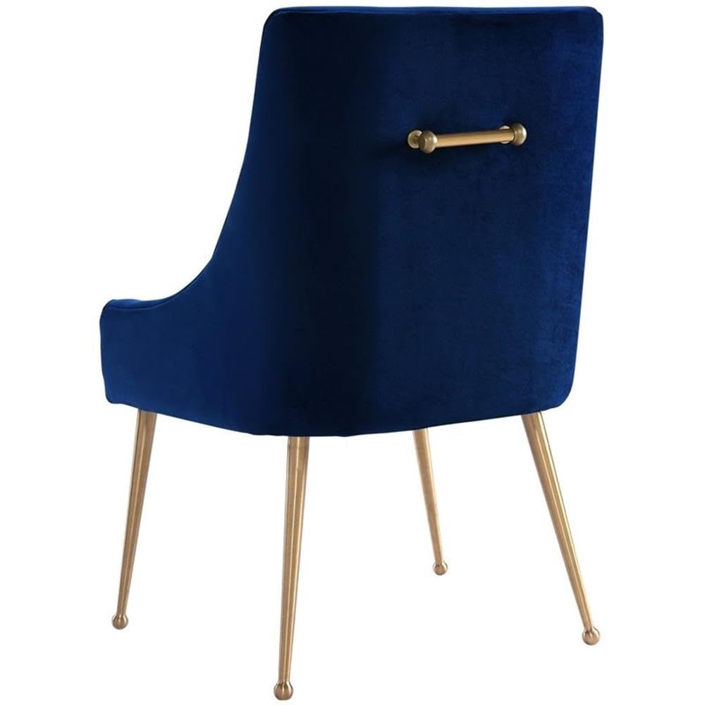 The Beatrix Collection Modern Style Living Room Velvet Upholstered Side Chair, Navy