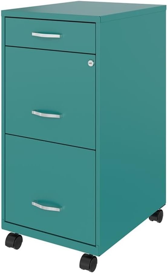 3 Drawers 29.52" Vertical Silver Metal Filing Cabinet Lockable Pre-Assembled Movable
