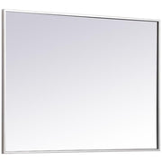 36" x 27" Contemporary Metal Frame Mirror in Silver