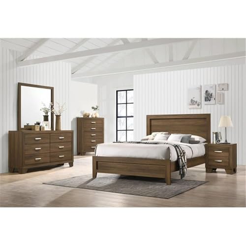 Acme Miquell Queen Bed - 28050Q - Oak Wood