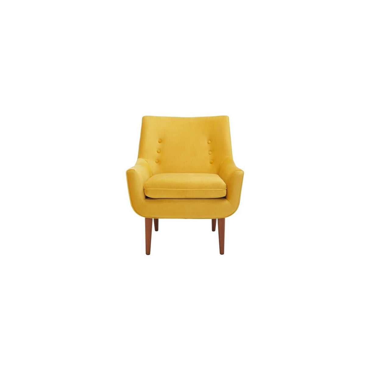 Collection Amina Mid-Century Modern Gold Velvet Accent Chair