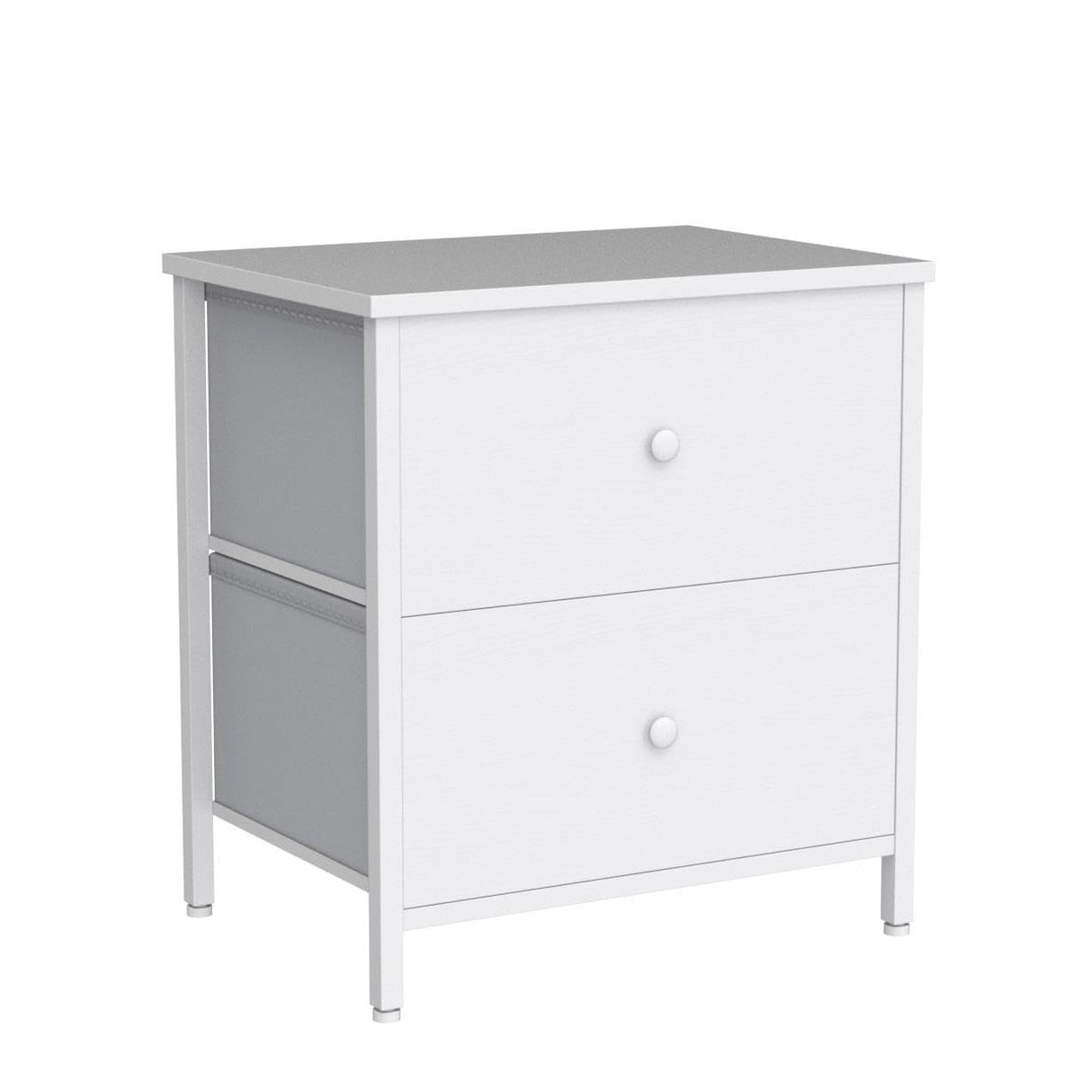 White Nightstands Set of 2, 2 Drawer Dresser