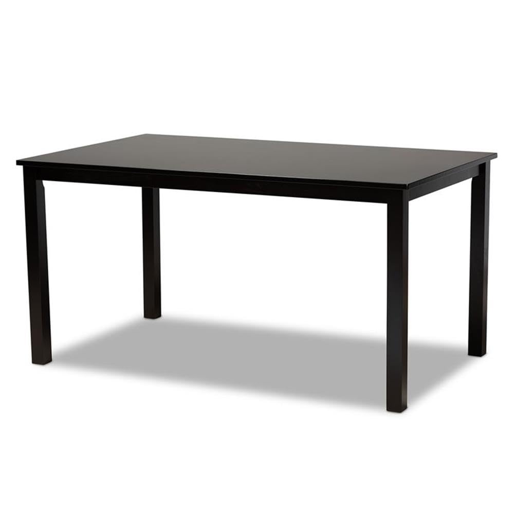 Caron Modern and Contemporary Sand Fabric Upholstered Espresso Brown Finished Wood