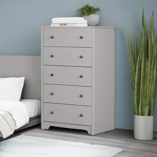 Vito 5-Drawer Chest, Soft Gray