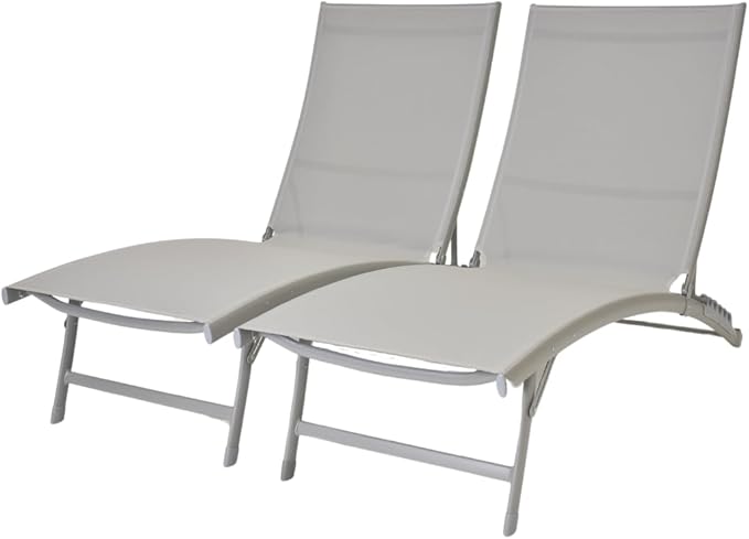 Chaise Lounge Chair Outdoor, Patio Lounge Chairs with Adjustable 5-Position Recliner