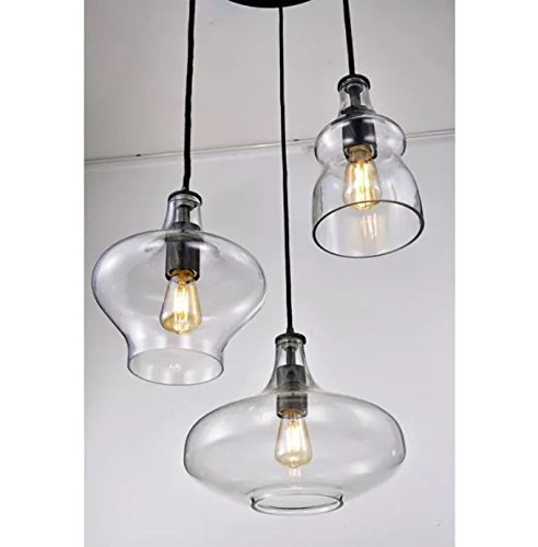 Jojospring Tasia Antique Black/Clear Mouth-Blown Glass Cluster Pendant Chandelier