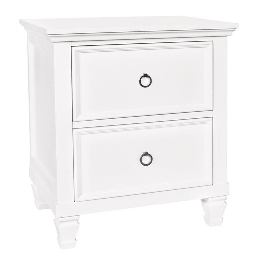 Tamarack Wood 2-Drawer Nightstand, White