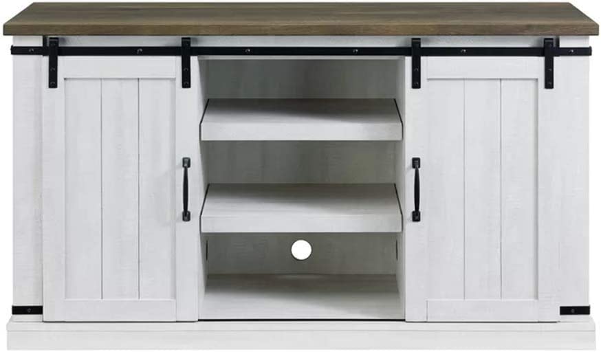 Modern Farmhouse Wood TV Stand for TVs up to 60 Inch, Home Living Room Storage
