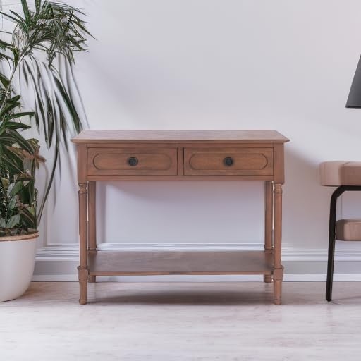 Home Collection Allura Brown 2-Drawer Bottom Shelf Console Table