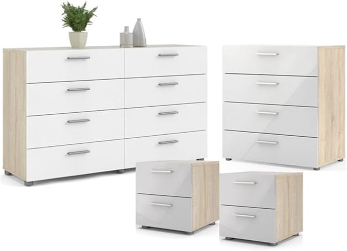 Contemporary 3 Piece Bedroom Set with Two Nightstands