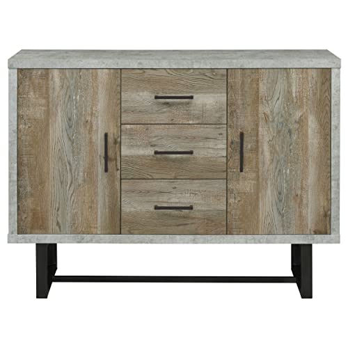 Abelardo 3-Drawer Accent Cabinet Weathered Oak and Cement