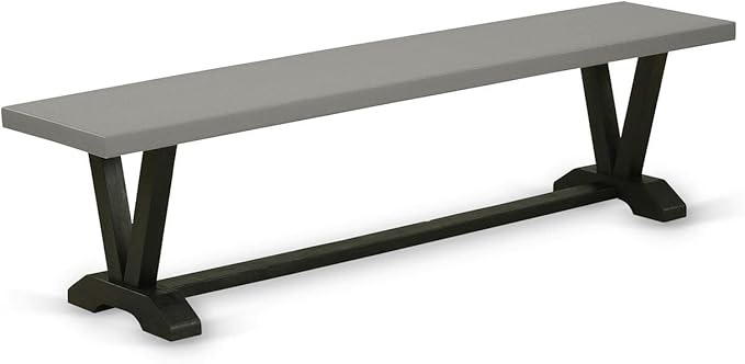 V-Style Dining Bench with Wooden Seat