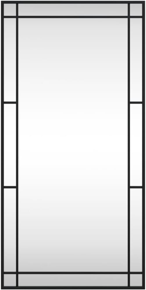 Mirror in Black  Rectangle Iron-Framed Glass Mirror for Bedroom