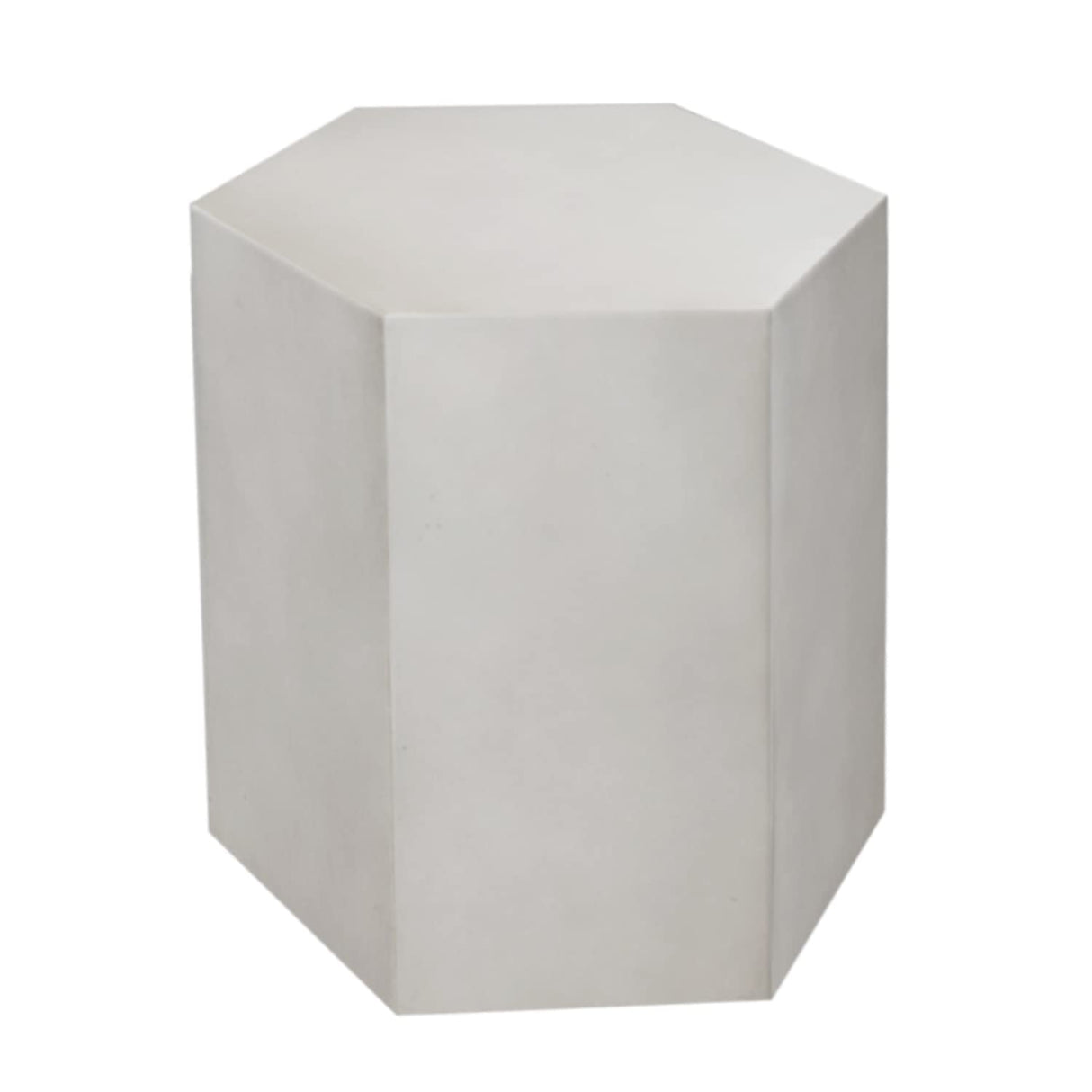 Concrete Accent Table, Hexagon Patio Side Table 14.5''Wx16''H