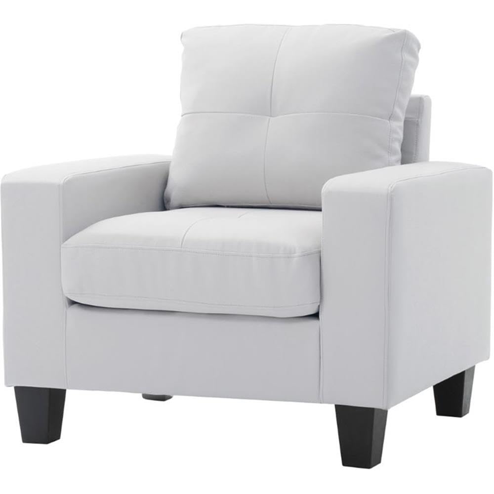 Newbury Faux Leather Club Chair in White