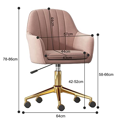 Office Desk Chair, Velvet Office Chair Swivel Upholstered with Wheels & Height Adjust for