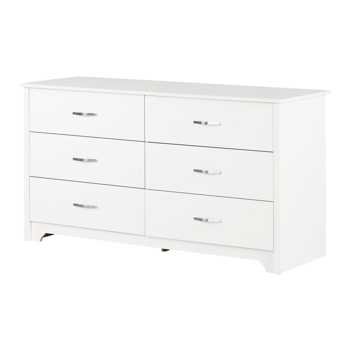 Fusion 6-Drawer Double Dresser Pure White, Contemporary