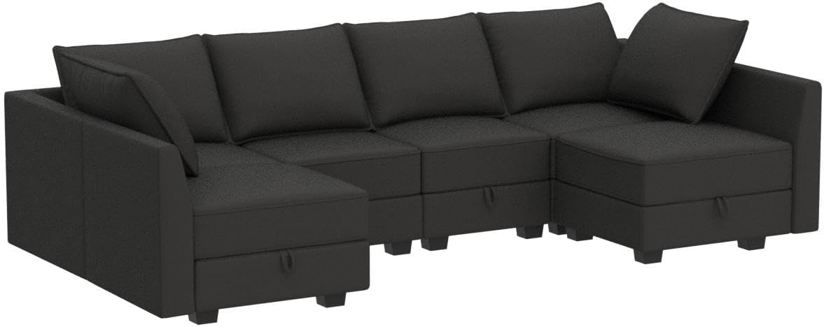 Sectional Sofa Velvet U Shaped Couch with Reversible Chaise Modular Sectional