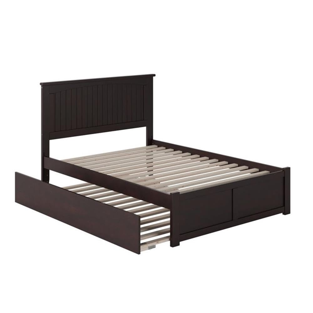 BOWERY HILL Full Platform Panel Bed with Trundle in Espresso
