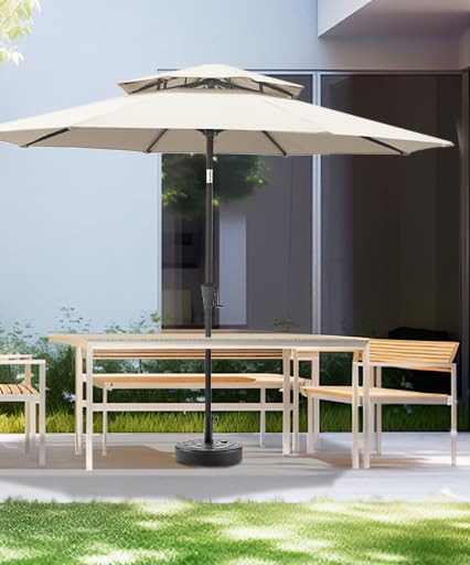 60 lb Heavy Duty Water Fillable Base Stand for Patio Outdoor Market Table Umbrella, Black