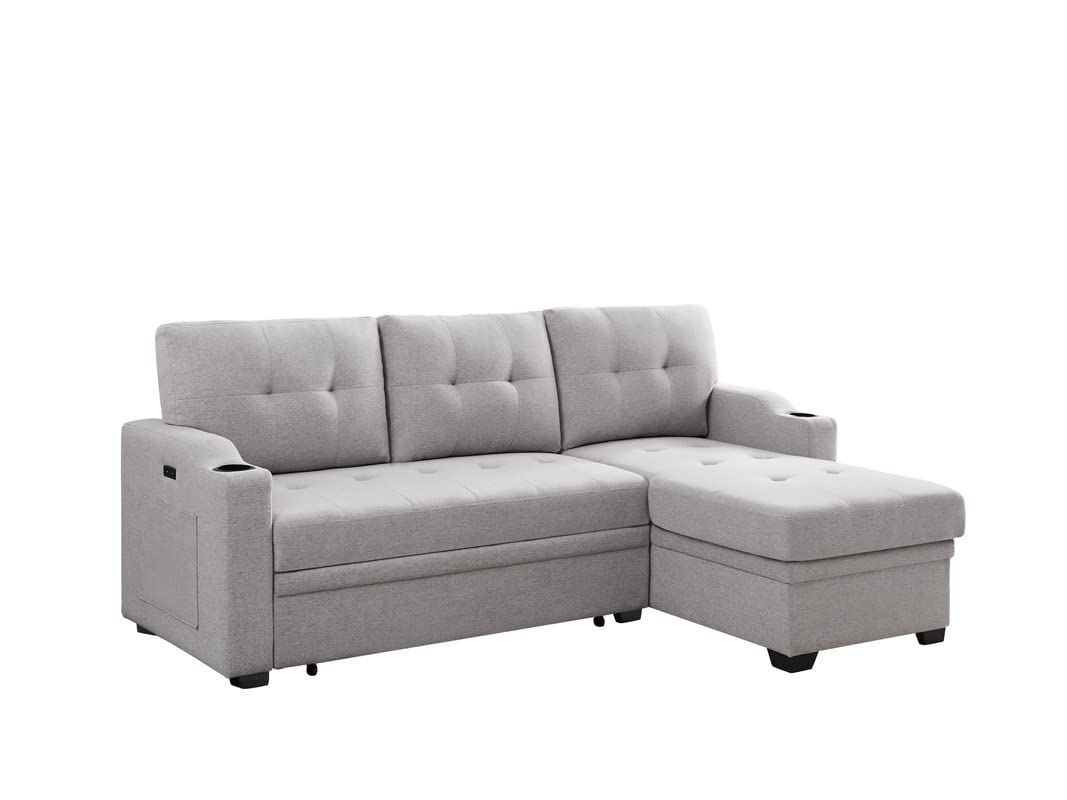 Upholstery Tufted Sofa&Couch,L-Shaped Corner Reversible Sleeper Sectional Sofa