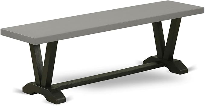V-Style Dining Bench with Wooden Seat