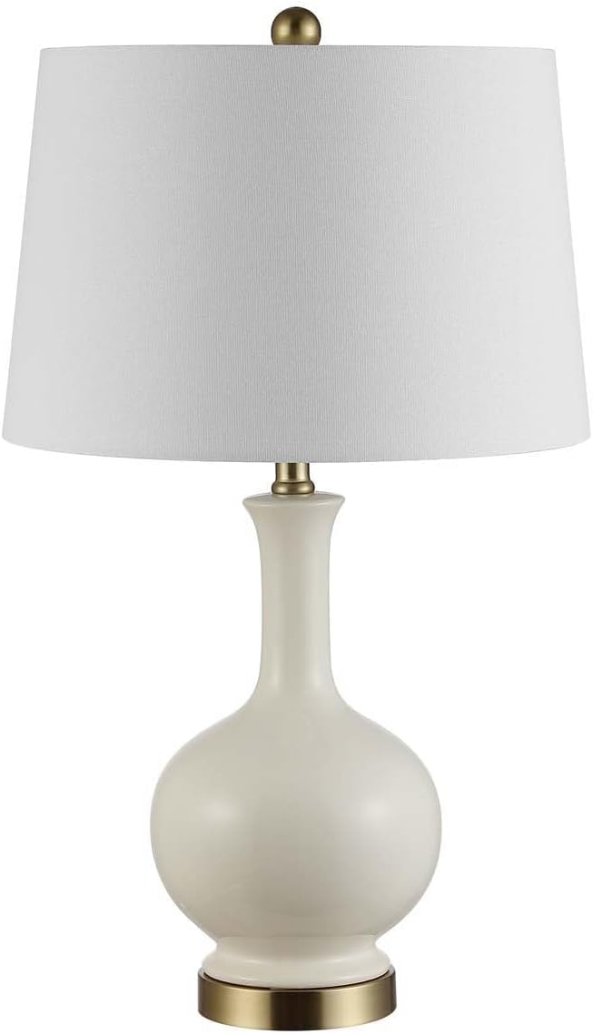 Lighting Collection Bowie Cream Ceramic 26-inch Bedroom Living Room Home