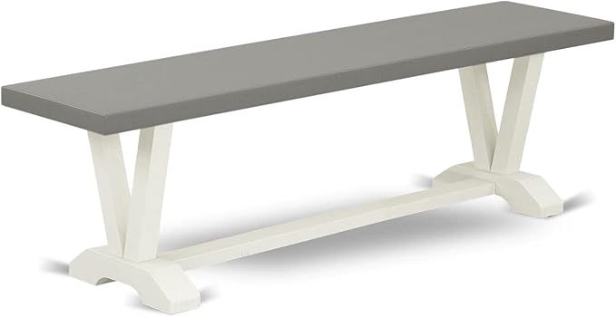 V-Style Dining Bench with Wooden Seat