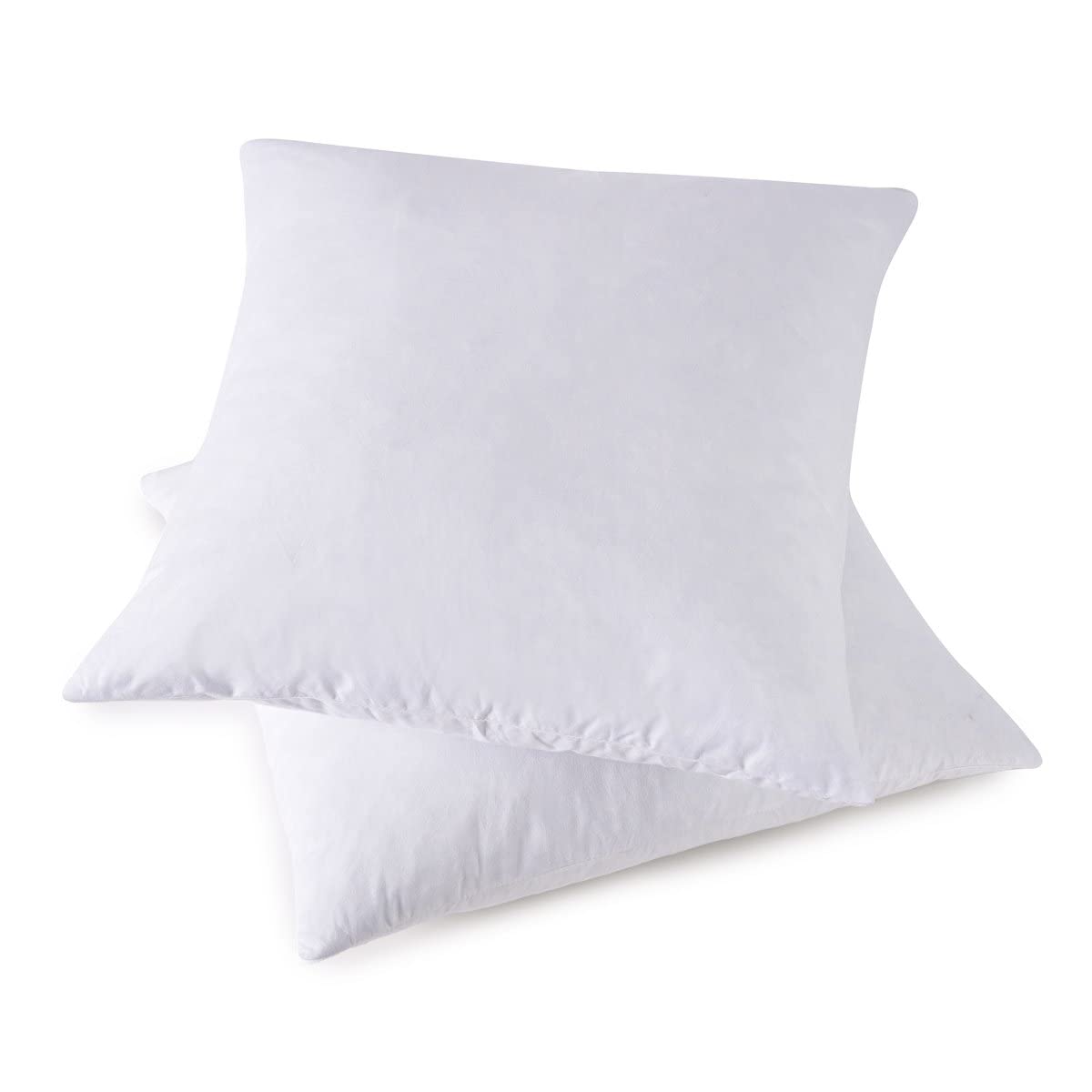 HOMESJUN Throw Couch Pillows Inserts, Set of 2 Down Feather Pillows Inserts Bed and Cotton Cover, 18x18 Inches