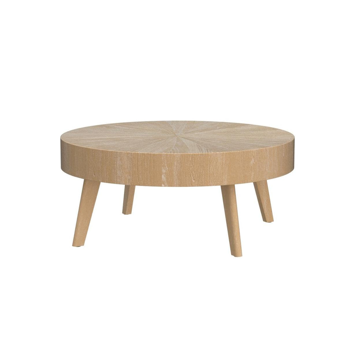 Round Wood Coffee Tables for Living Room, Farmhouse Circle Coffee Table