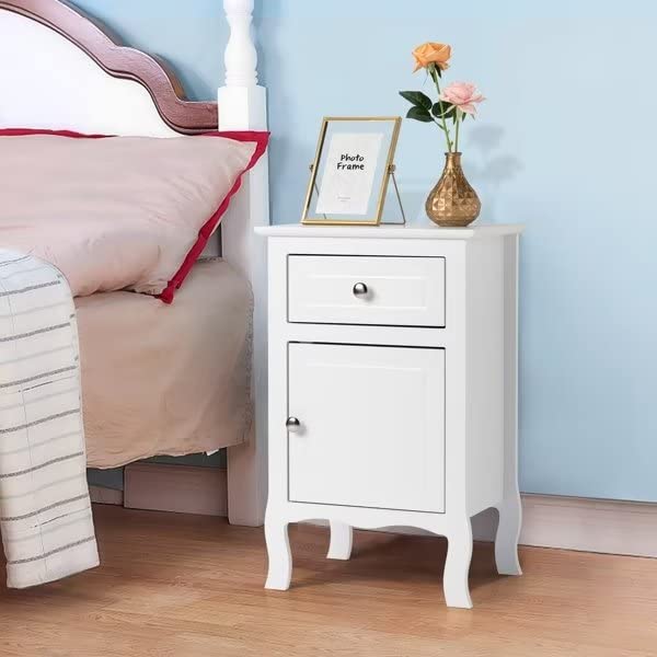 Mid-Century Modern Nightstand with Storage