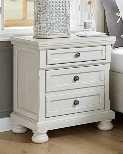 Robbinsdale Traditional 2 Drawer Night Stand, White
