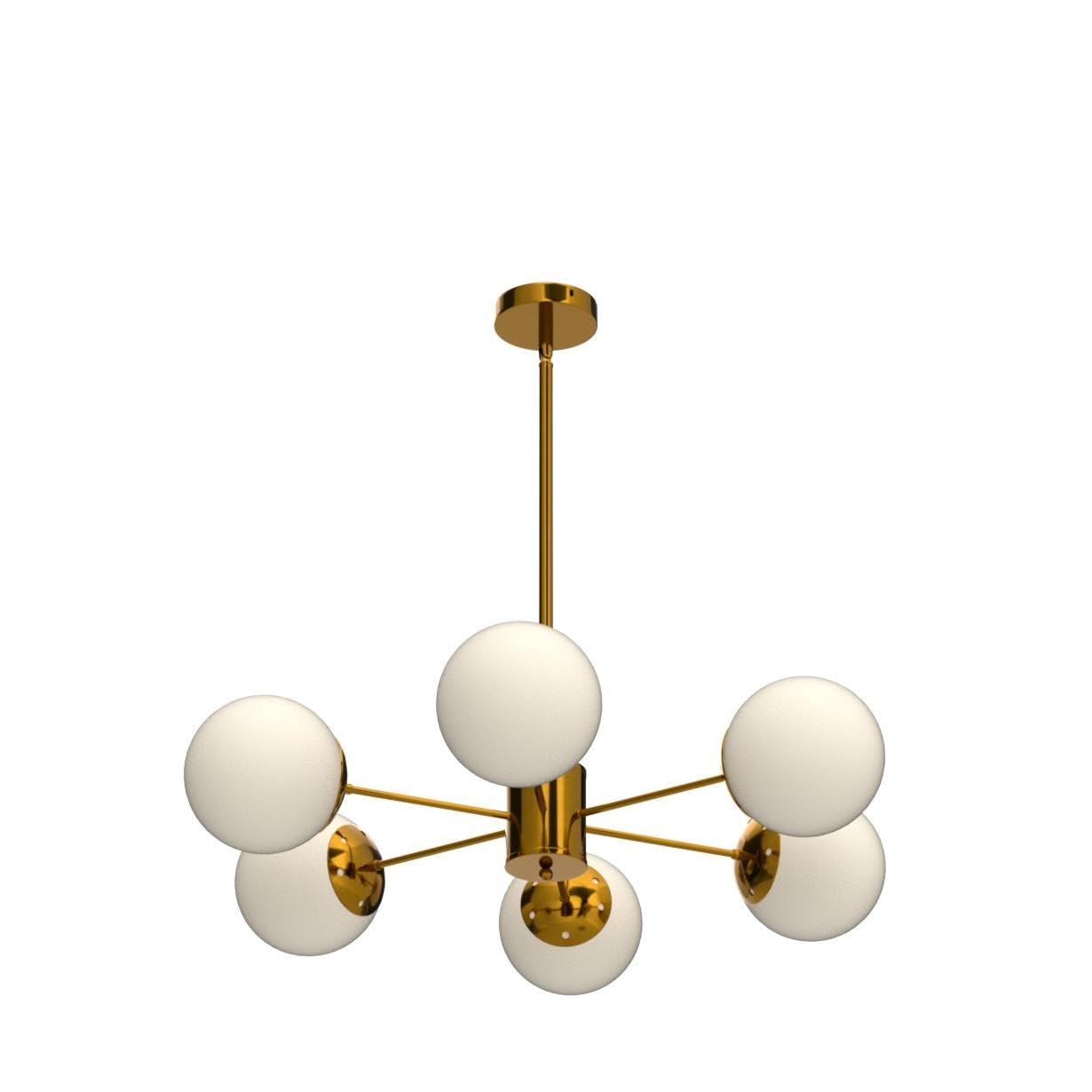 Light Globe Sputnik Chandelier Milk Glass Modern Gold Chandelier Light Fixture