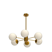 Light Globe Sputnik Chandelier Milk Glass Modern Gold Chandelier Light Fixture