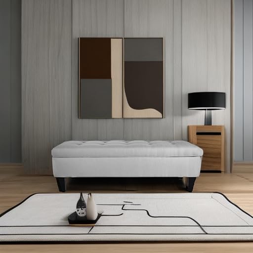 Brooke Button Tufted Upholstered Long Bedroom Storage Bench