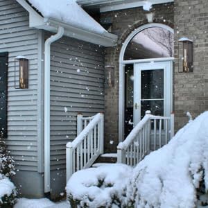 Outdoor Wall Lanterns Set of Two, Solid Brass Waterproof Exterior Light Fixtures